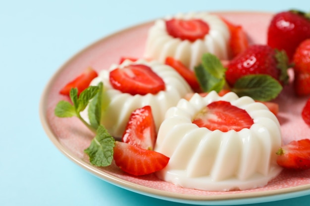 Deliciosa e doce composição de sobremesa Panna Cotta para o conceito de sobremesa saborosa