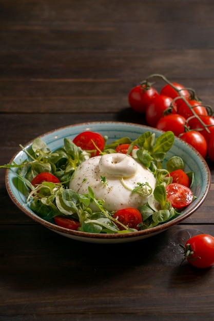 Deliciosa salada de queijo fresco