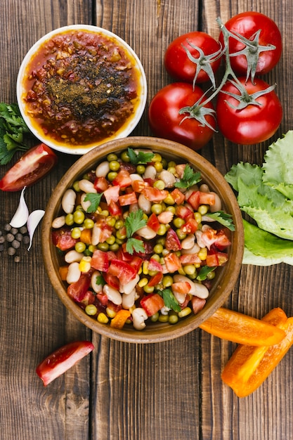 Deliciosa variedade mexicana com especiarias e legumes