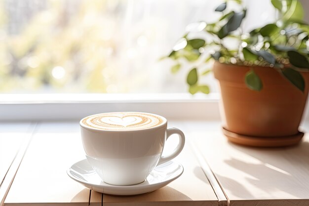 Deliciosa xícara de café dentro de casa