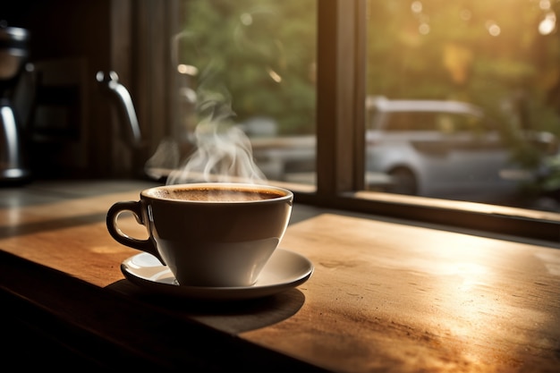 Foto grátis deliciosa xícara de café dentro de casa