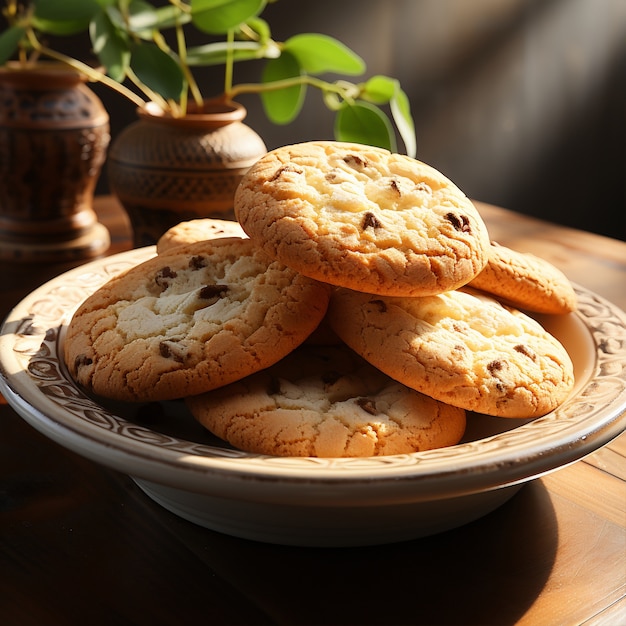 Delicioso arranjo de biscoitos de chocolate