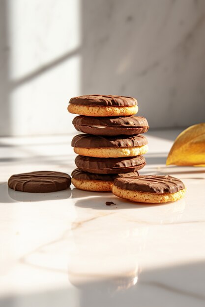 Foto grátis delicioso arranjo de biscoitos de chocolate