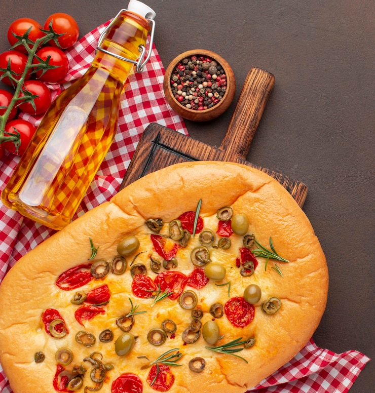 Foto grátis delicioso arranjo de comida plana lay