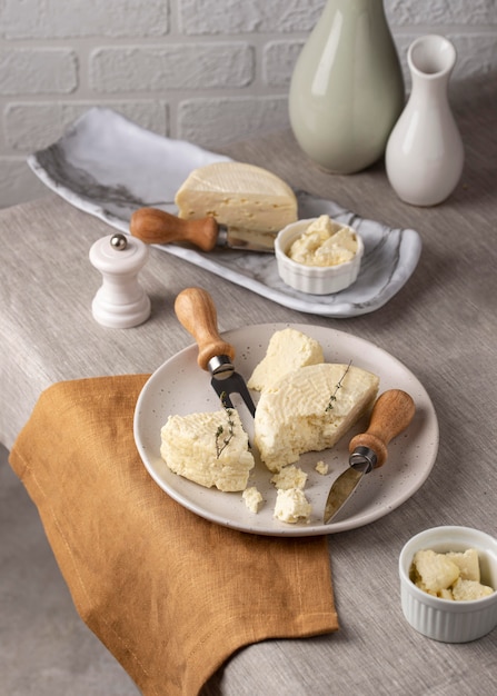 Foto grátis delicioso arranjo de queijo paneer