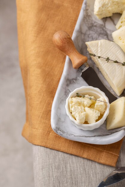 Delicioso arranjo de queijo paneer