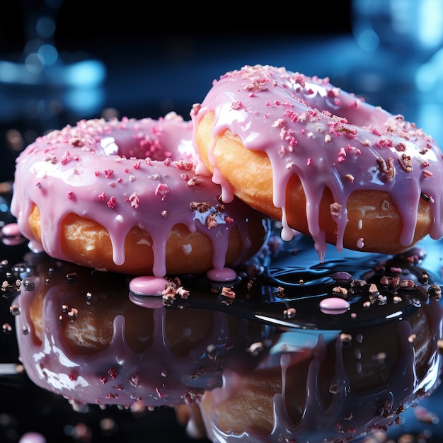 Foto grátis delicioso arranjo de rosquinhas vitrificadas