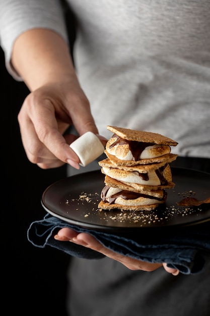 Delicioso arranjo de sobremesa s'mores