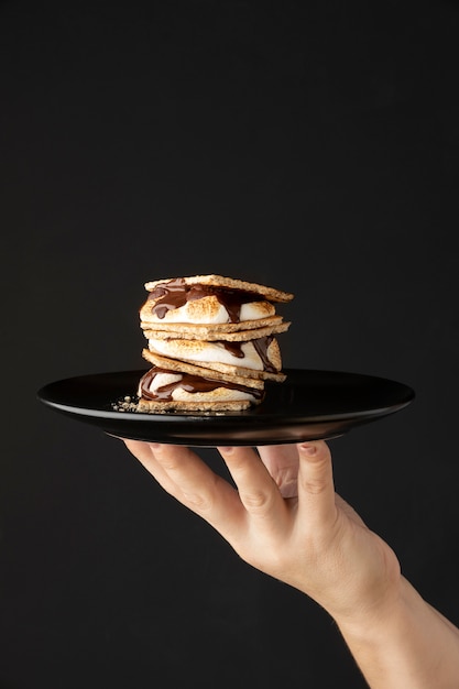 Foto grátis delicioso arranjo de sobremesa s'mores