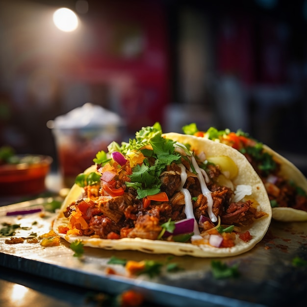 Delicioso arranjo de tacos