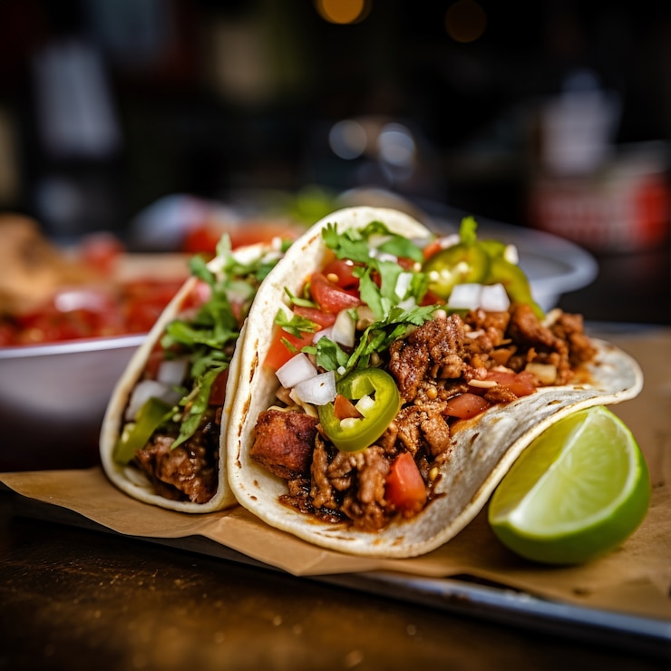 Foto grátis delicioso arranjo de tacos