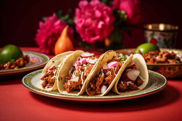 Delicioso arranjo de tacos