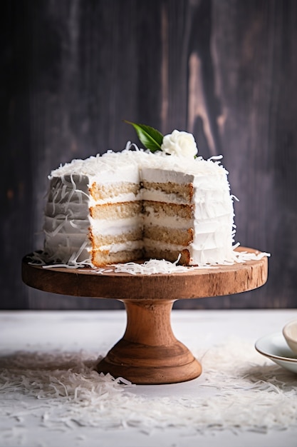 Foto grátis delicioso bolo em stand