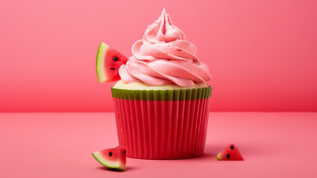 Foto grátis delicioso cupcake com melancia