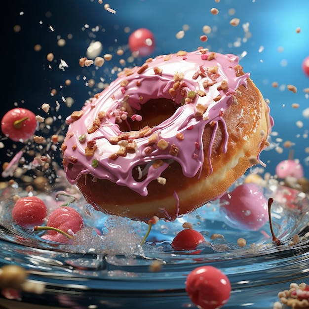 Foto grátis delicioso donut cristalizado