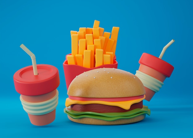 Delicioso estilo cartoon fast-food