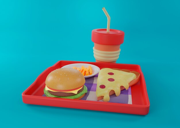 Delicioso estilo cartoon fast-food