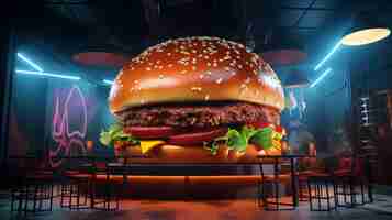 Foto grátis delicioso hambúrguer realista