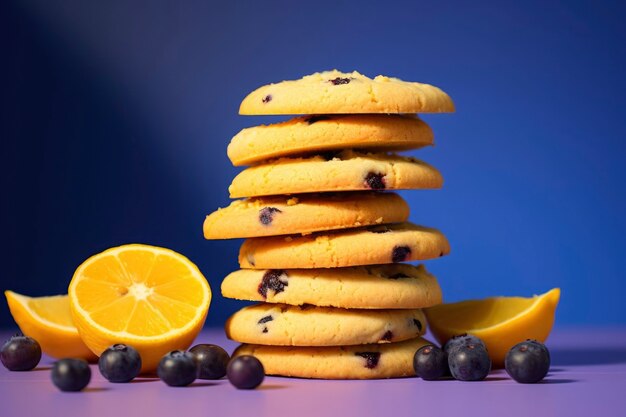 Deliciosos biscoitos com mirtilos e limões