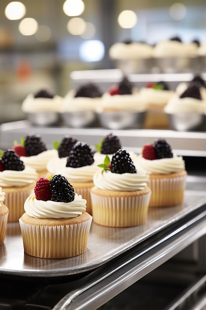 Foto grátis deliciosos cupcakes com frutas