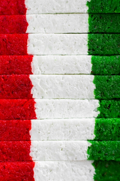 Foto grátis deliciosos doces padrão de bandeira mexicana close-up