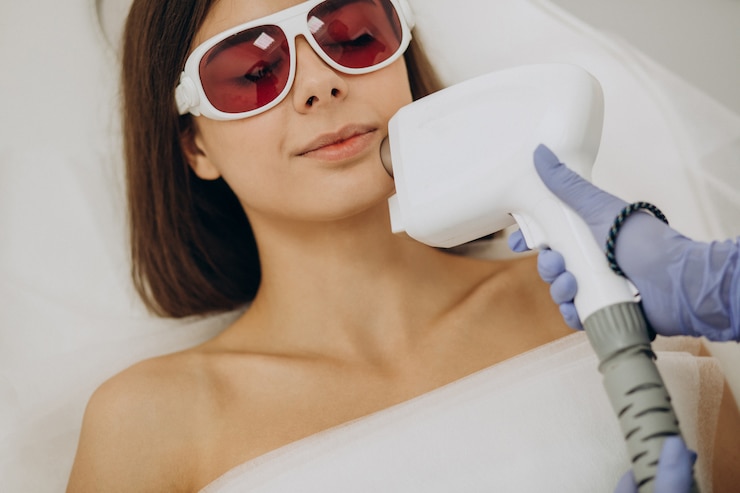 Foto grátis depilação a laser, terapia de remoção de cabelo