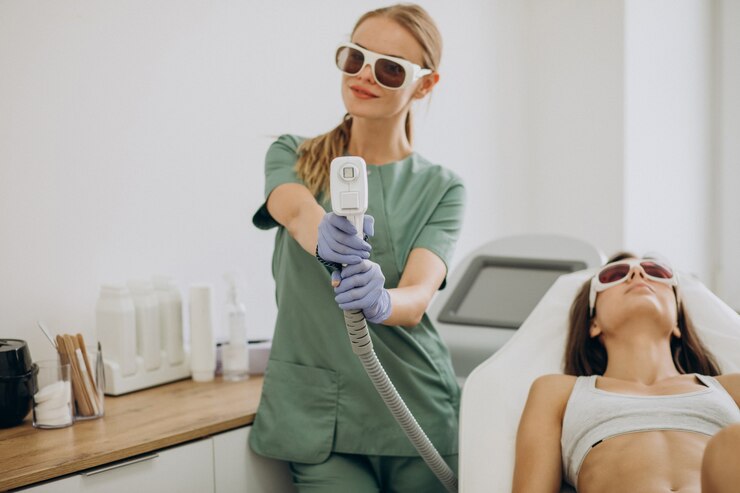 Foto grátis depilação a laser, terapia de remoção de cabelo