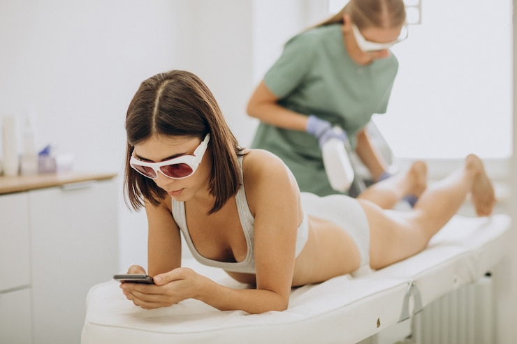 Foto grátis depilação a laser, terapia de remoção de cabelo