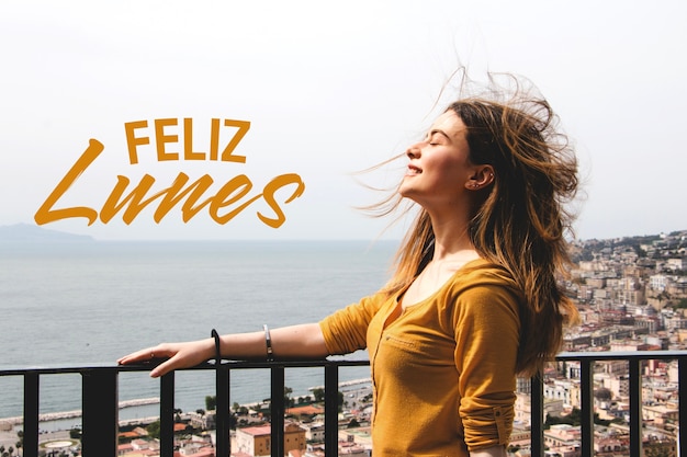 Foto grátis desejando feliz segunda-feira em espanhol