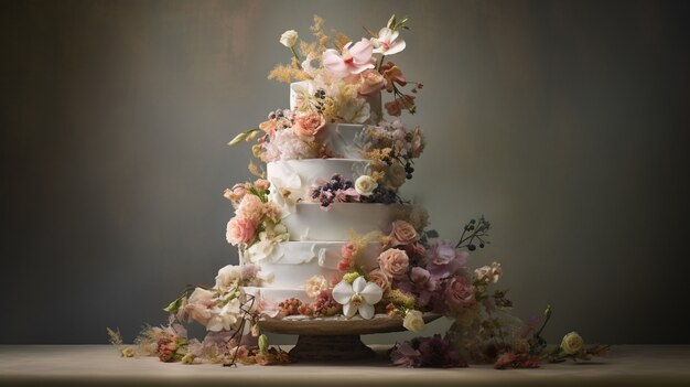 Foto grátis desenho 3d para um delicioso bolo de casamento