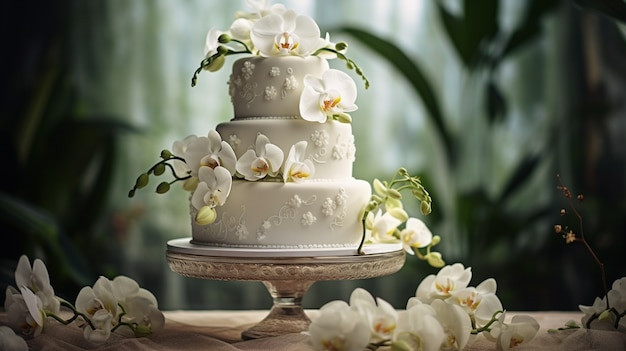 Foto grátis desenho 3d para um delicioso bolo de casamento