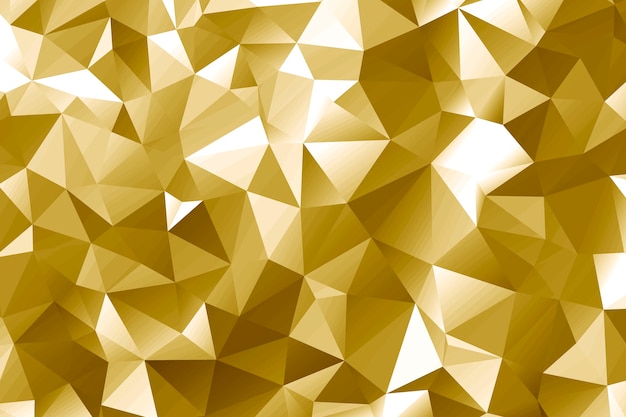 Desenho abstrato de polígono dourado