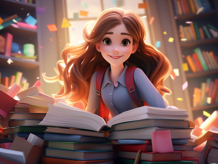 Foto grátis desenho animado 3d de volta à escola
