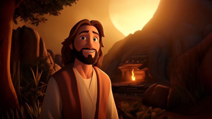 Foto grátis desenho animado de jesus cristo