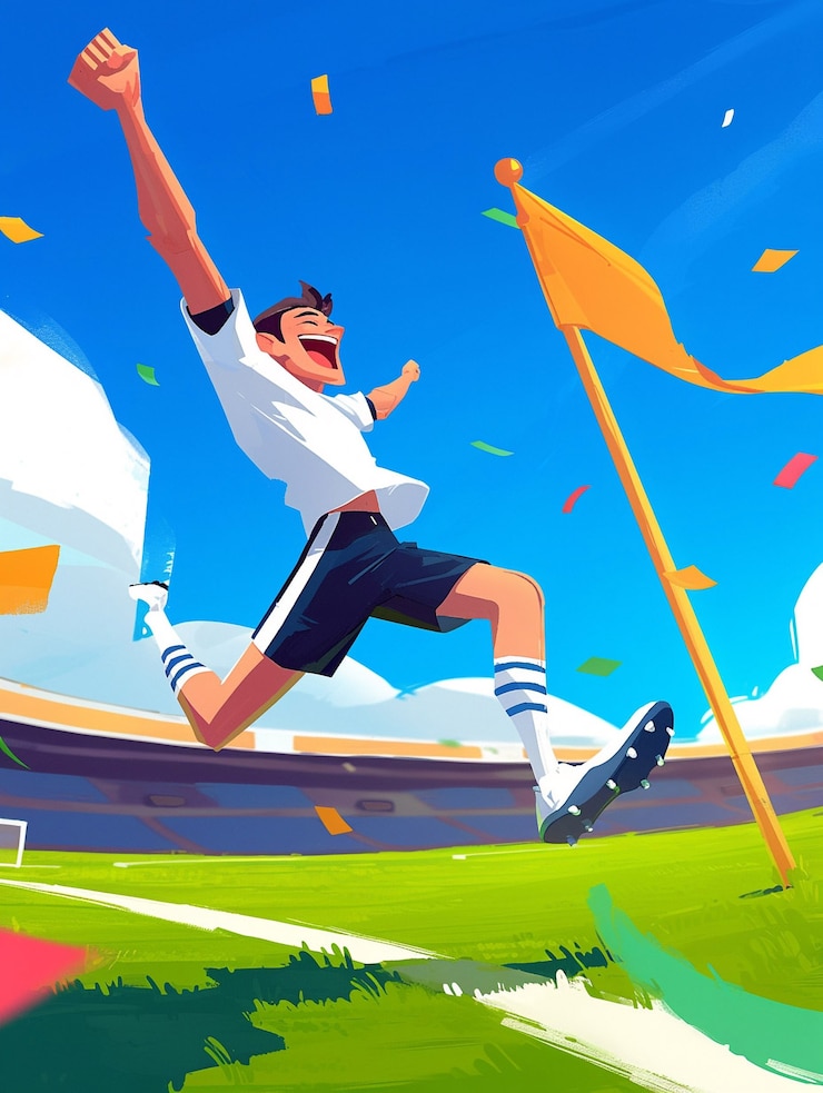 Foto grátis desenho animado de um jogador de futebol profissional