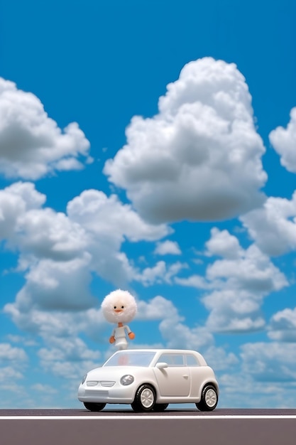 Foto grátis desenho animado em papel de parede de paisagem nublada