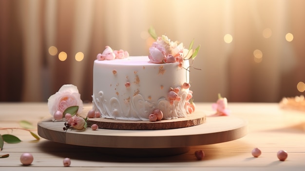 Desenho de bolo de casamento delicioso em 3D