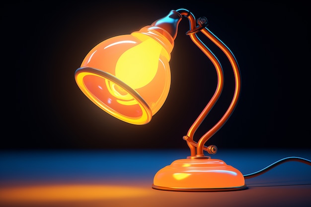 Desenho de lâmpada com estilo de arte digital
