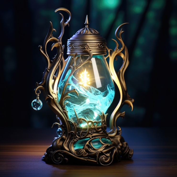 Foto grátis desenho de lâmpada de luz futurista e fantástico