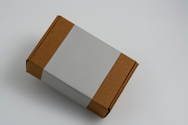 Desenho de maquete de caixa com relevo de banda abdominal