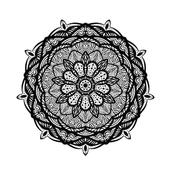 Desenho de padrão de mandala com mandala desenhada à mão. conceito de padrão oriental, relaxamento e meditação.