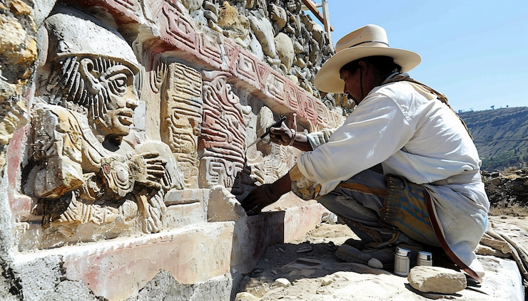 Foto grátis desenho inca e maia esculpido em pedras
