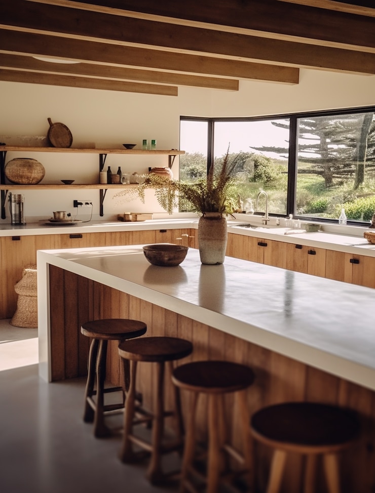 Foto grátis desenho interior de cozinha bonito