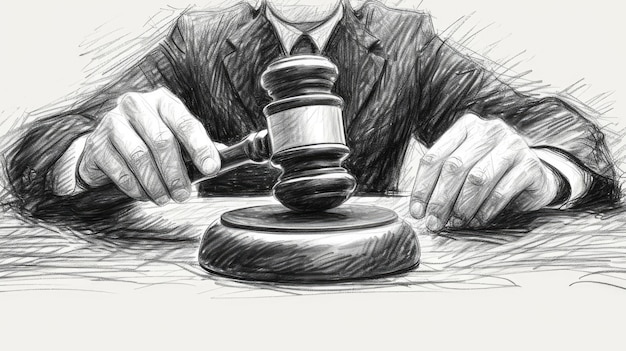 Foto grátis desenhos sobre a profissão de advogado.