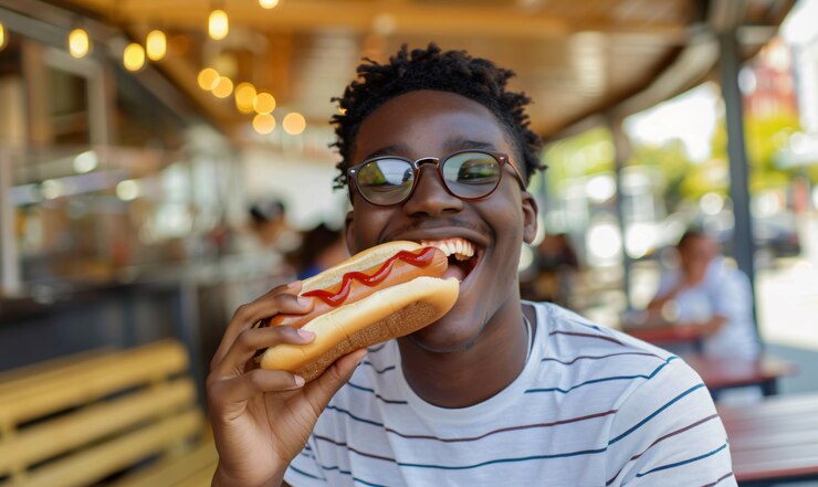 Foto grátis desfrutando de um festival de comida de rua