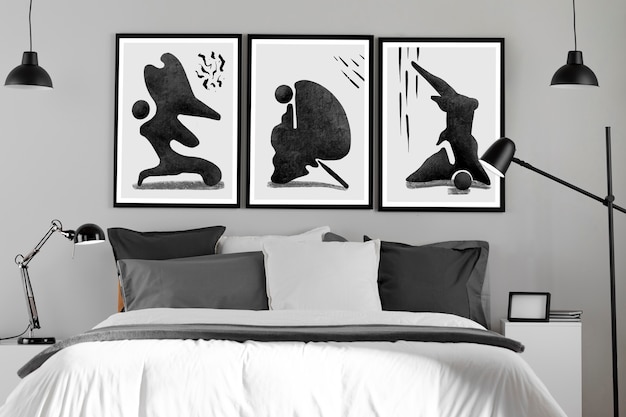 Design de interiores com molduras fotográficas na parede
