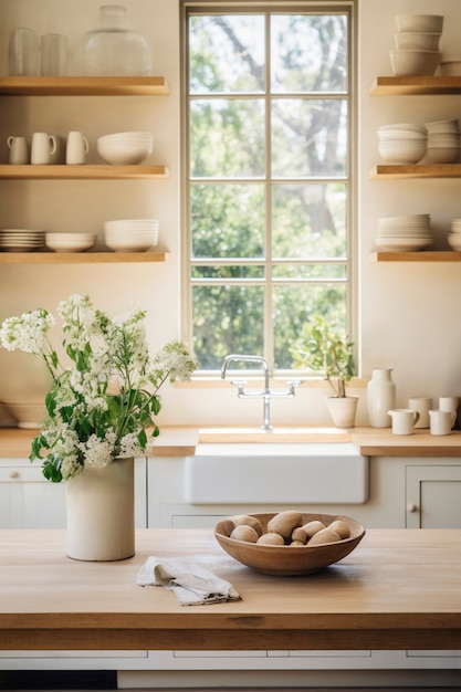 Foto grátis design de interiores de cozinha minimalista