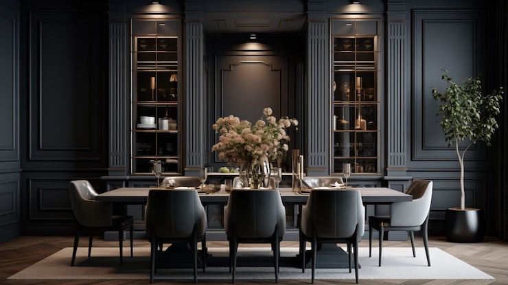 Foto grátis design de interiores em estilo neoclássico com mobiliário e decoração