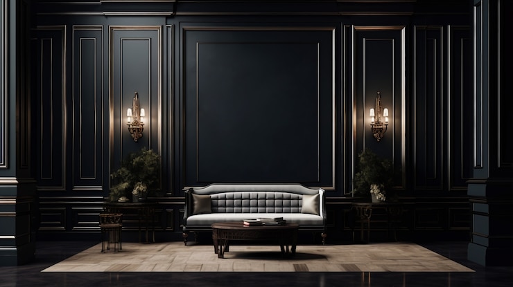 Foto grátis design de interiores em estilo neoclássico com mobiliário e decoração