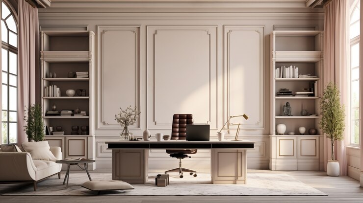 Foto grátis design de interiores em estilo neoclássico com mobiliário e decoração